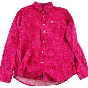 George Strait for HER Wrangler Women's Small Western Button Up Pink‎ Shirt